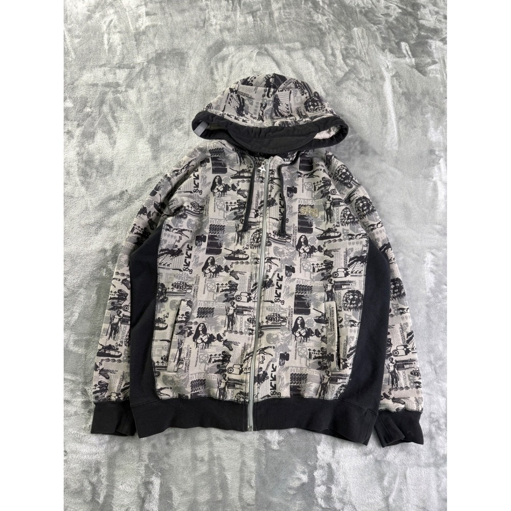 Lrg Cold Hearted Full Zip Hoodie Men's‎ Large Gray Cotton Blend 2000s RN 103411